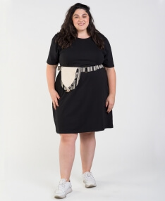 Black Organic T-Shirt Dress | T-Shirt Dress Pockets | Soul Flower
