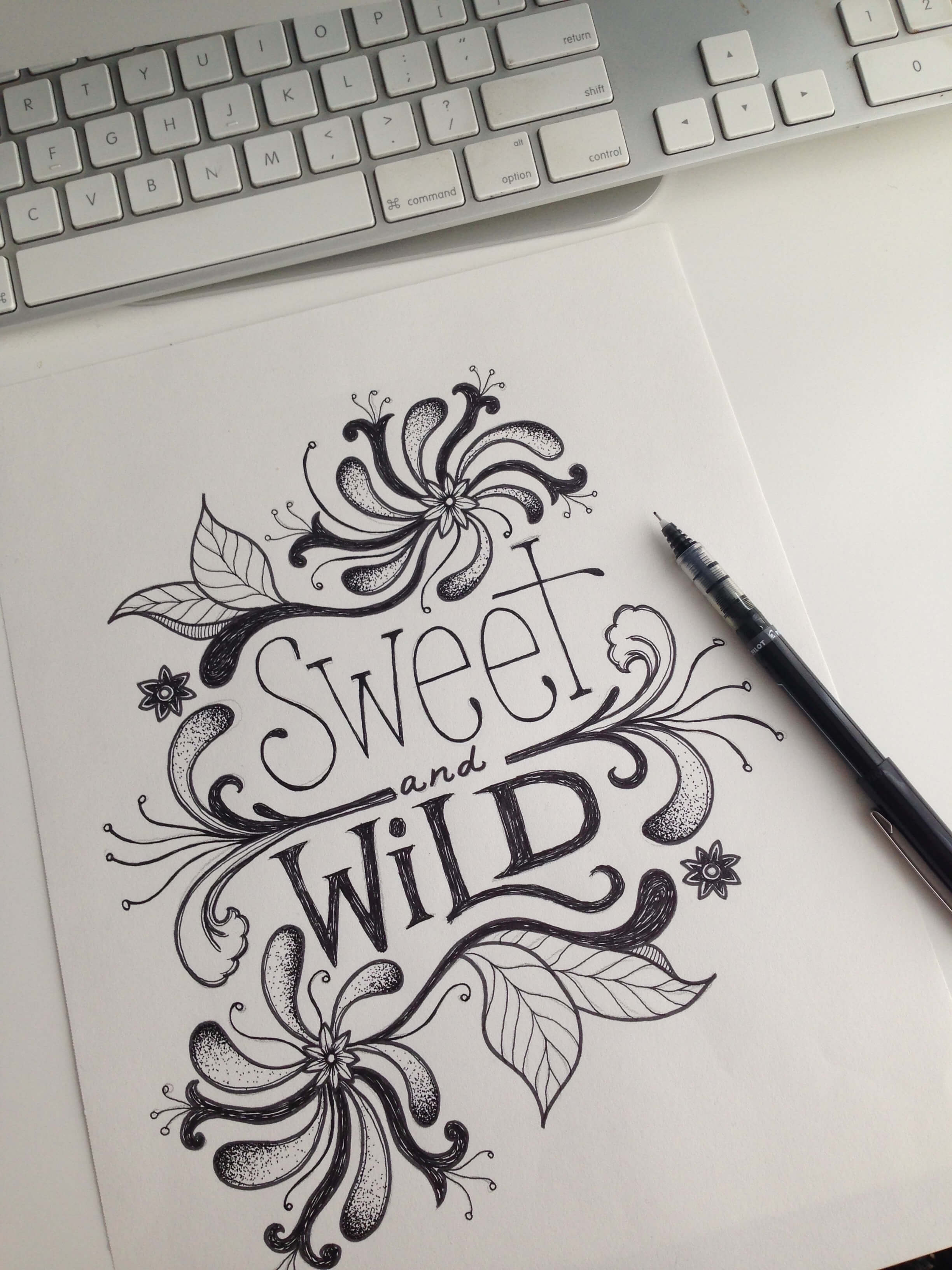 final inking - Behind the Design: Sweet & Wild Tee