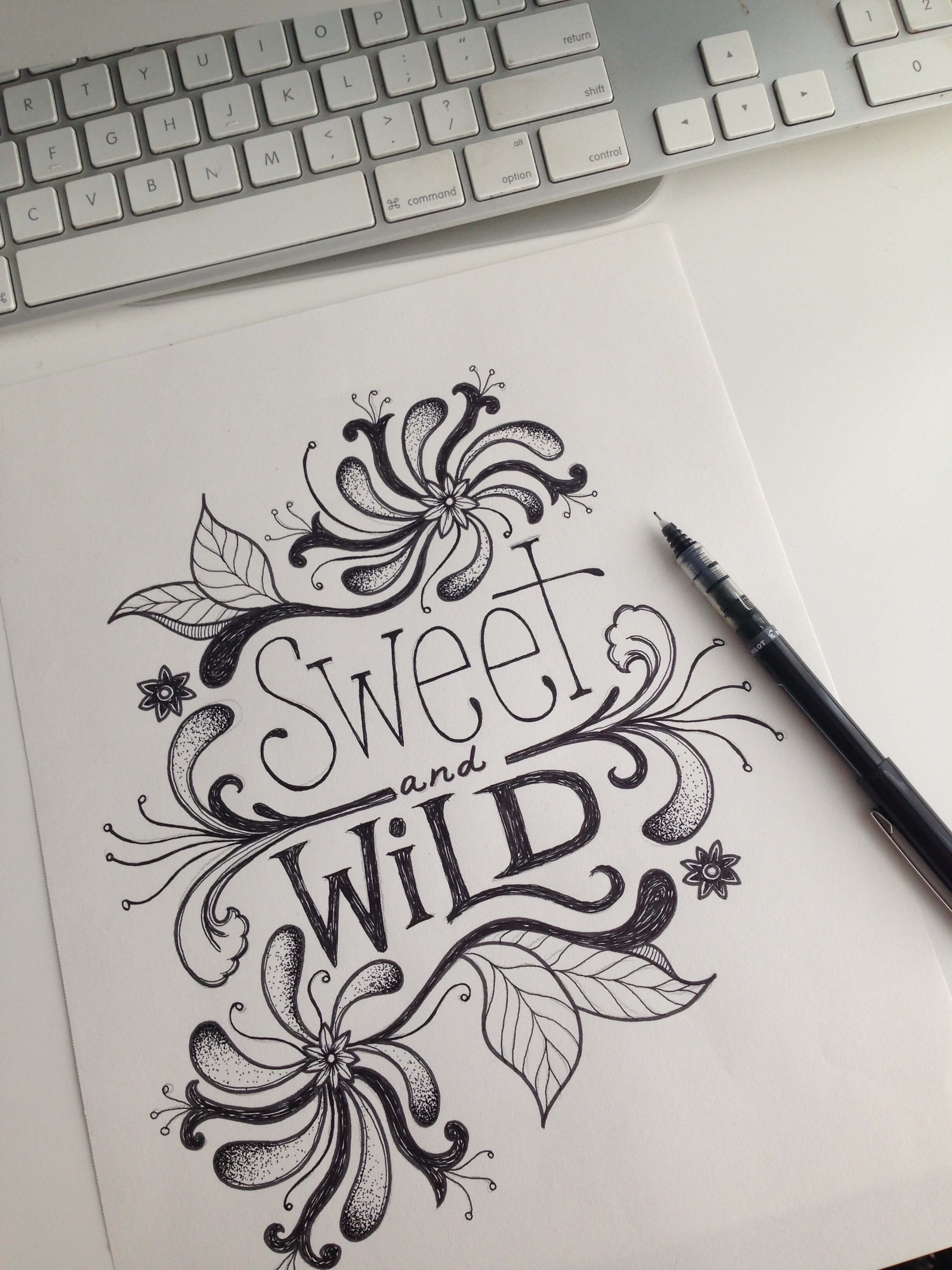 final inking - Behind the Design: Sweet & Wild Tee