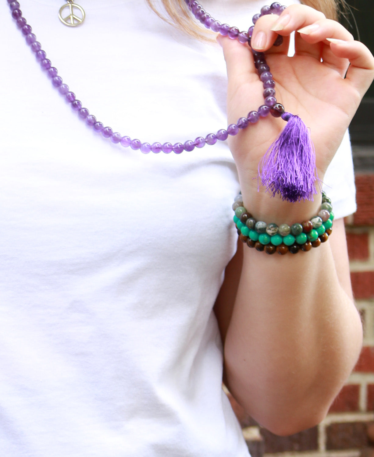 108 Mala Necklace |  Amethyst Mala Beads | Soul Flower