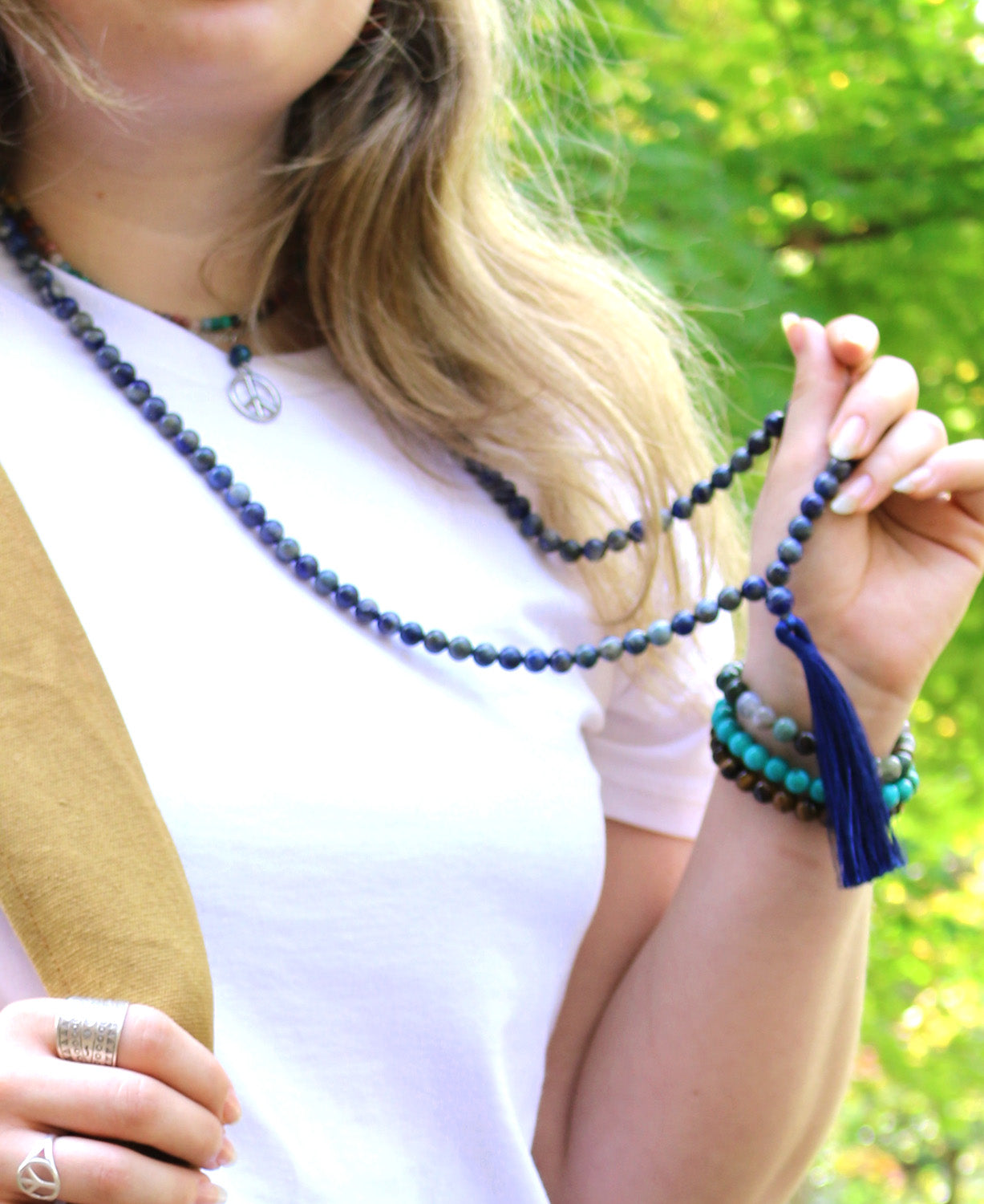 108 Mala Necklace |  Lapis Prayer Beads | Soul Flower