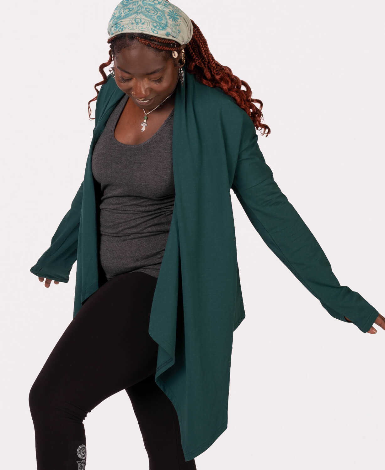 Teal Drapey Cardigan | Drape Front Cardigan | Soul Flower