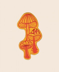 Retro Mushrooms Iron-On Patch