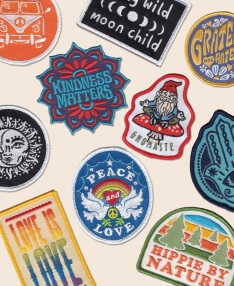 Hippie Iron-On Patch Variety Pack - 50 Patches