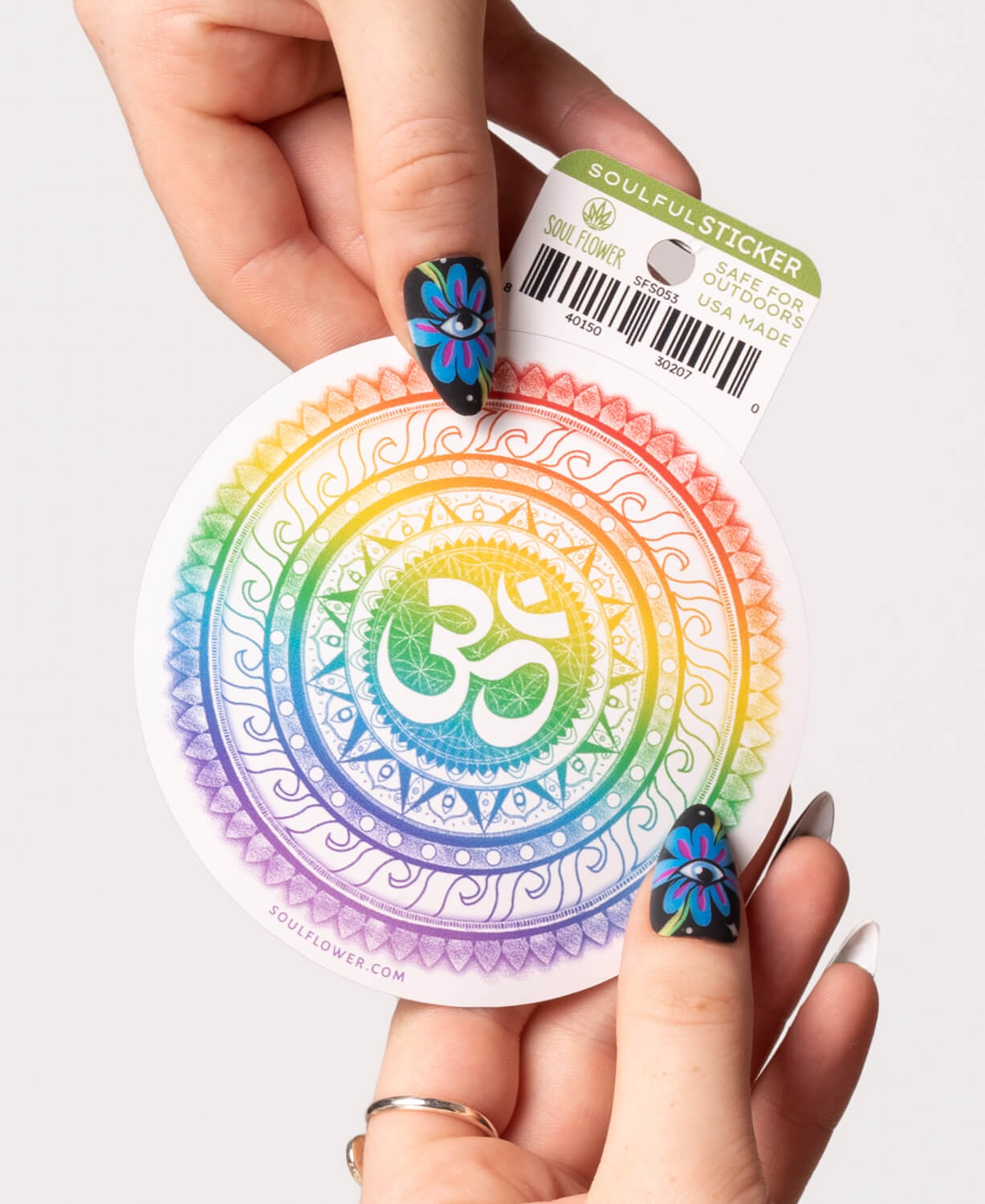 Rainbow OM Mandala Sticker