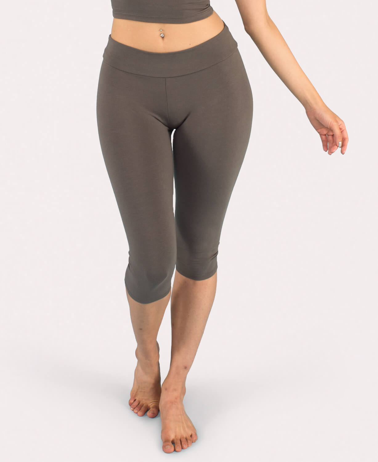 Closeout! Organic Cropped Leggings - Charcoal