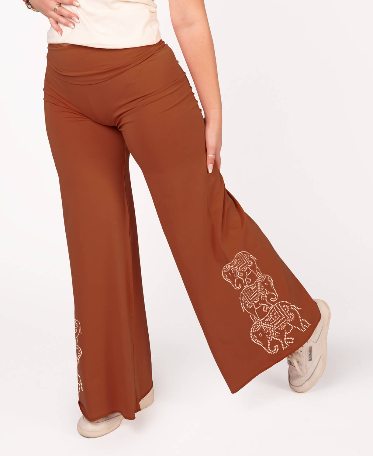Closeout! Stacked Elephants Flowy Pants