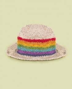 Hemp Hat with Rainbow Stripe