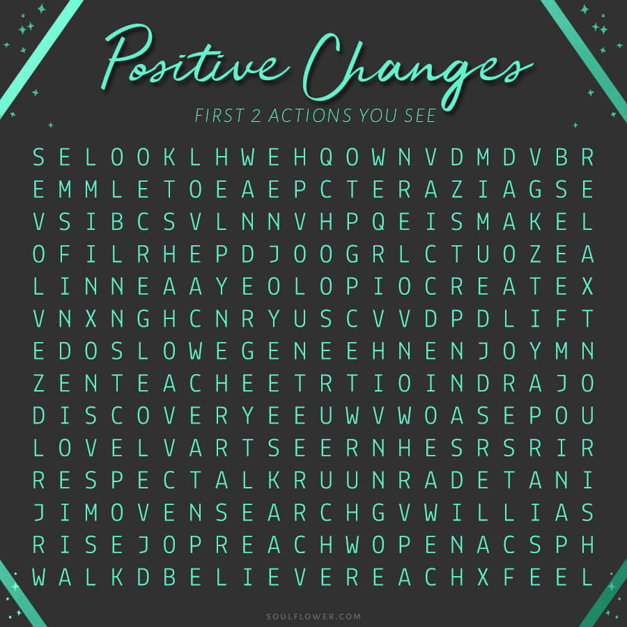 1 positive changes - Inspirational Word Finds for the New Year