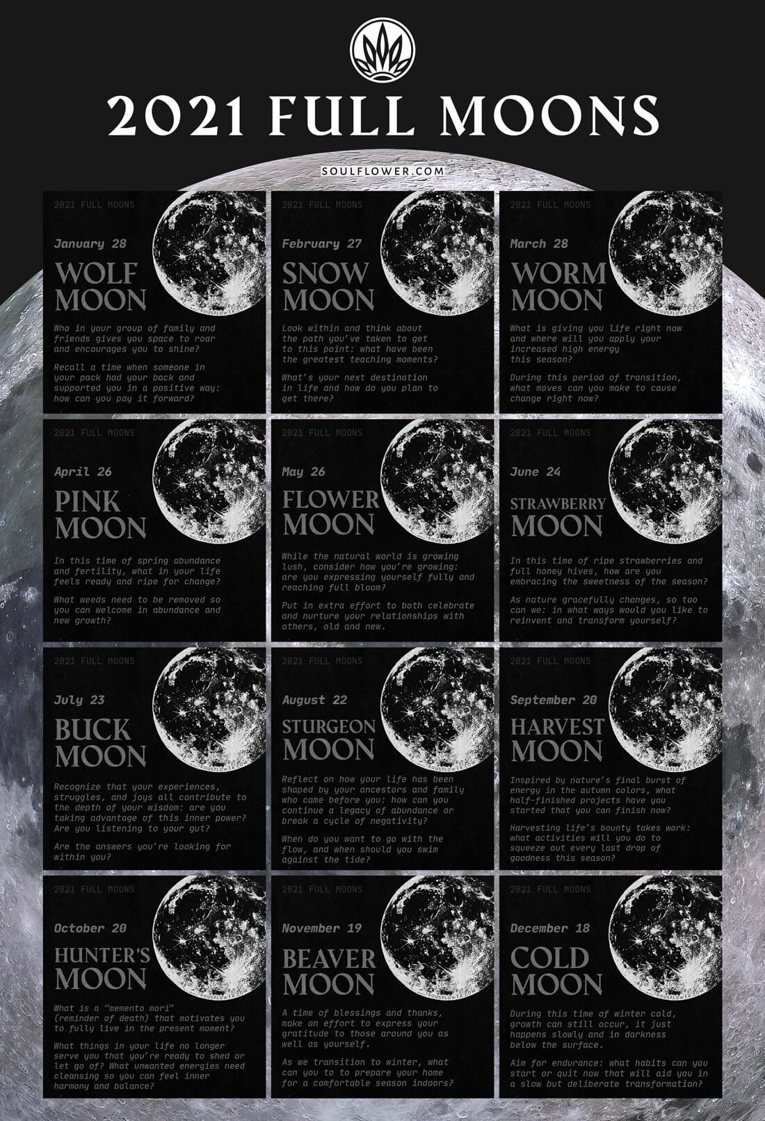 2021 full moons - 2021 Full Moon Calendar - Full Moon Prompts