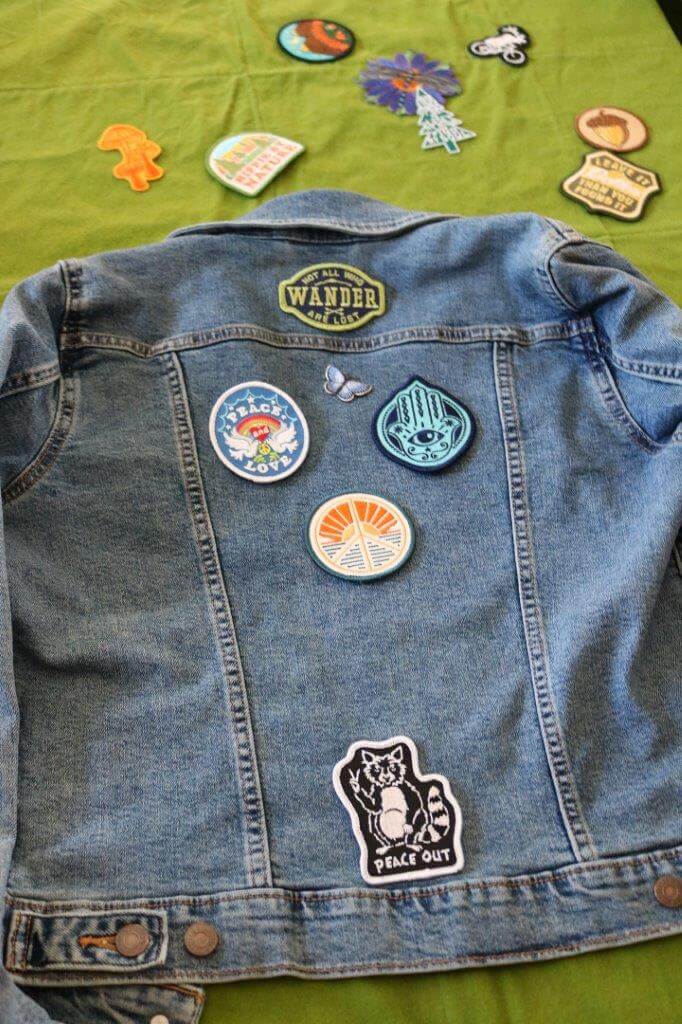 Layout Patches On Jacket - DIY Hippie Patch Jacket - Hippie Patches