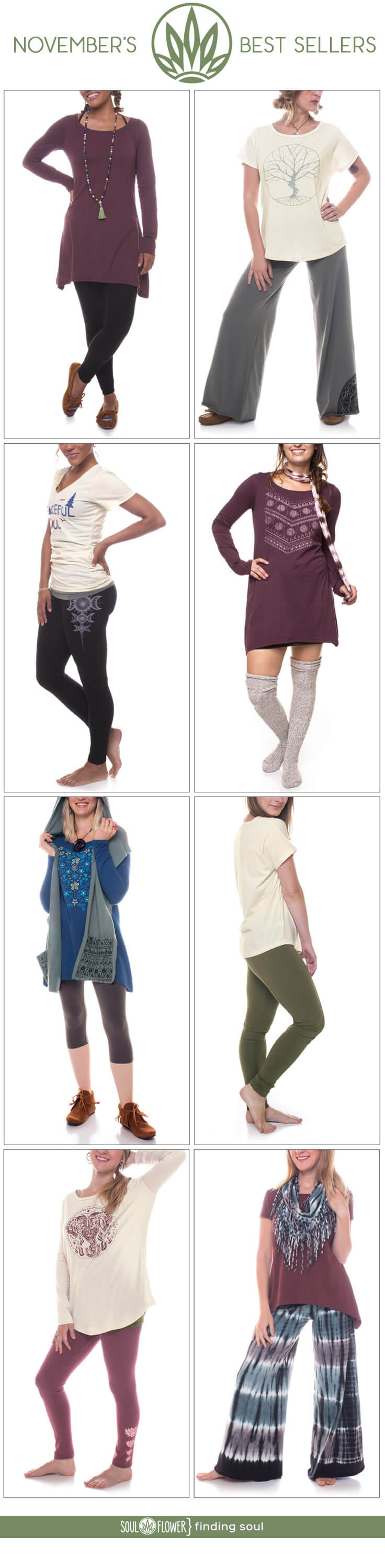 November Best Sellers | Soul Flower Blog | Soulflower | Eco-Friendly Clothing | Organic | Fall | Autumn | Hippie 