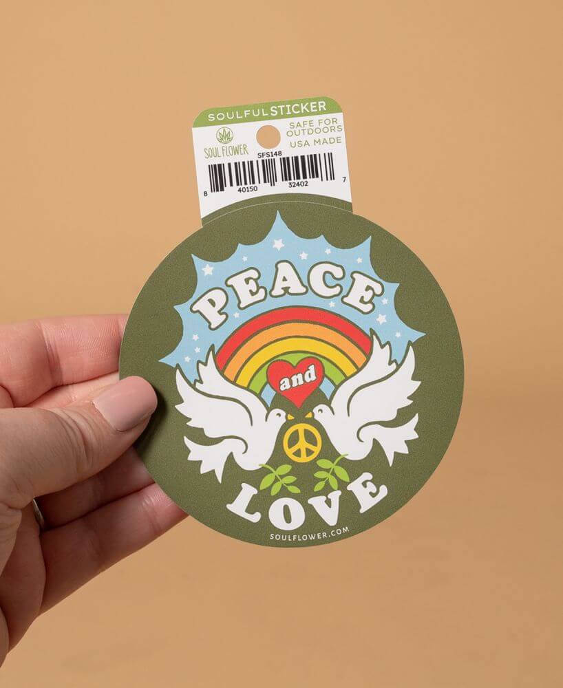 Peace And Love Sticker