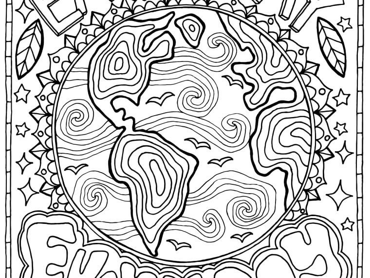 earth day coloring page 760x570 - Free Earth Day Coloring Page