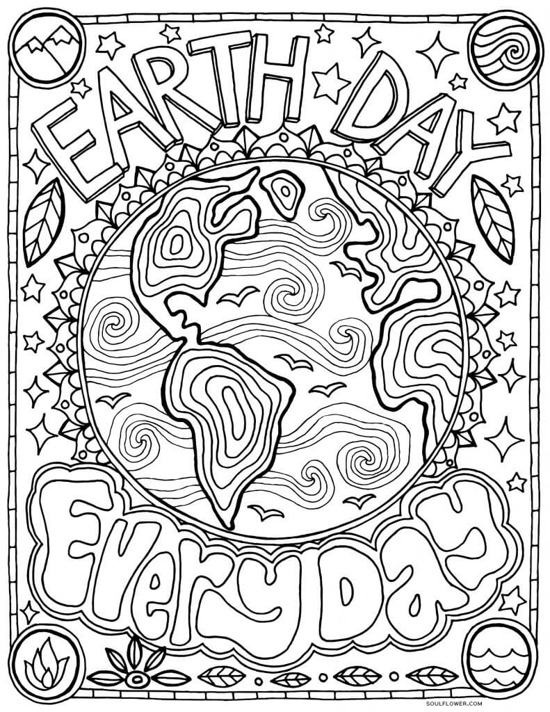 Download Free Earth Day Coloring Page - Earth Day Every Day!