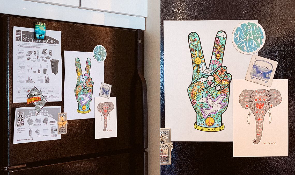 Free Printable Hippie Coloring Page: Peace Fingers on Soul Flower Blog