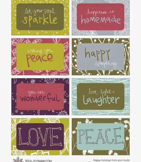 Free Printable Gift Tags from Soul Flower