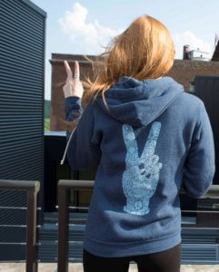 Cool boho gifts for free spirits - peace fingers hoody