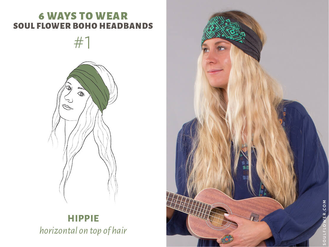 how to wear a thick headband 1 - How to Wear a Thick Boho Headband - Boho Headbands!