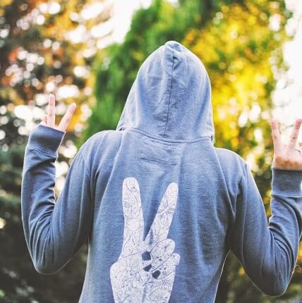 peace fingers symbol 428x430 - Peace Hoody