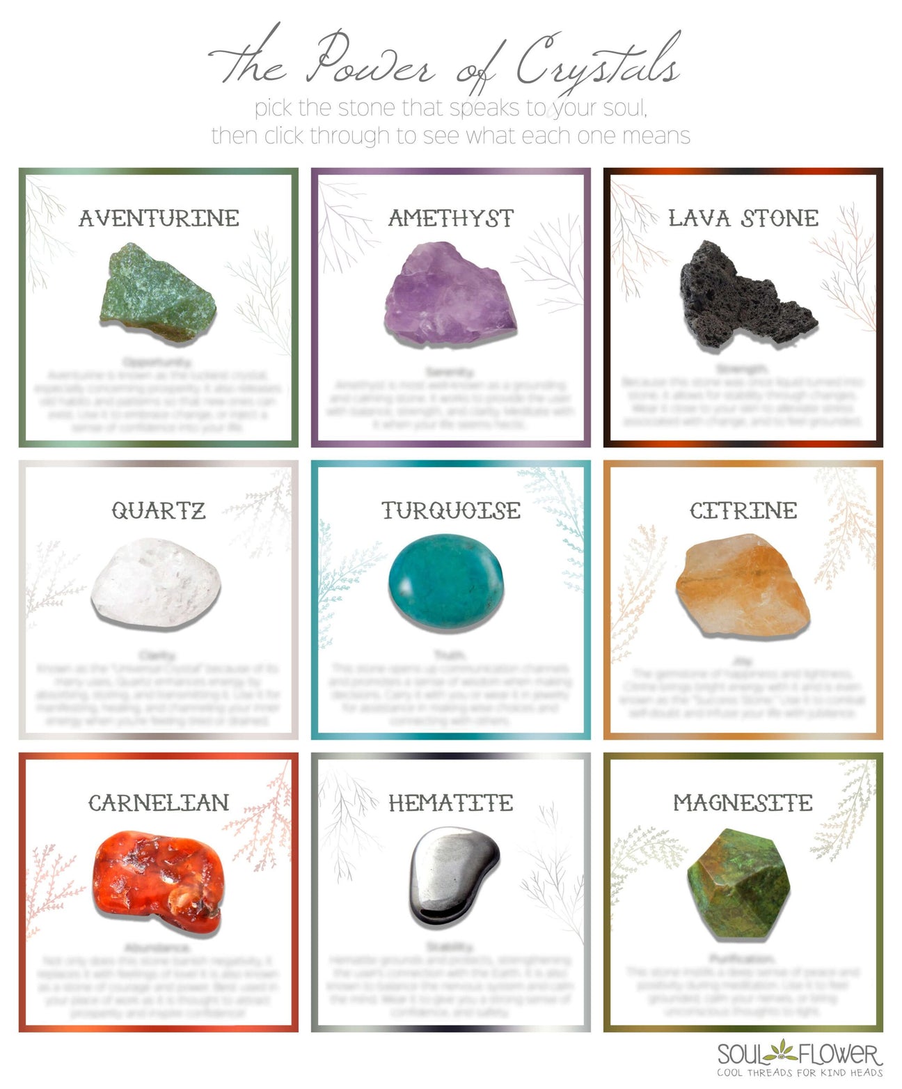 Which crystal speaks to your soul?