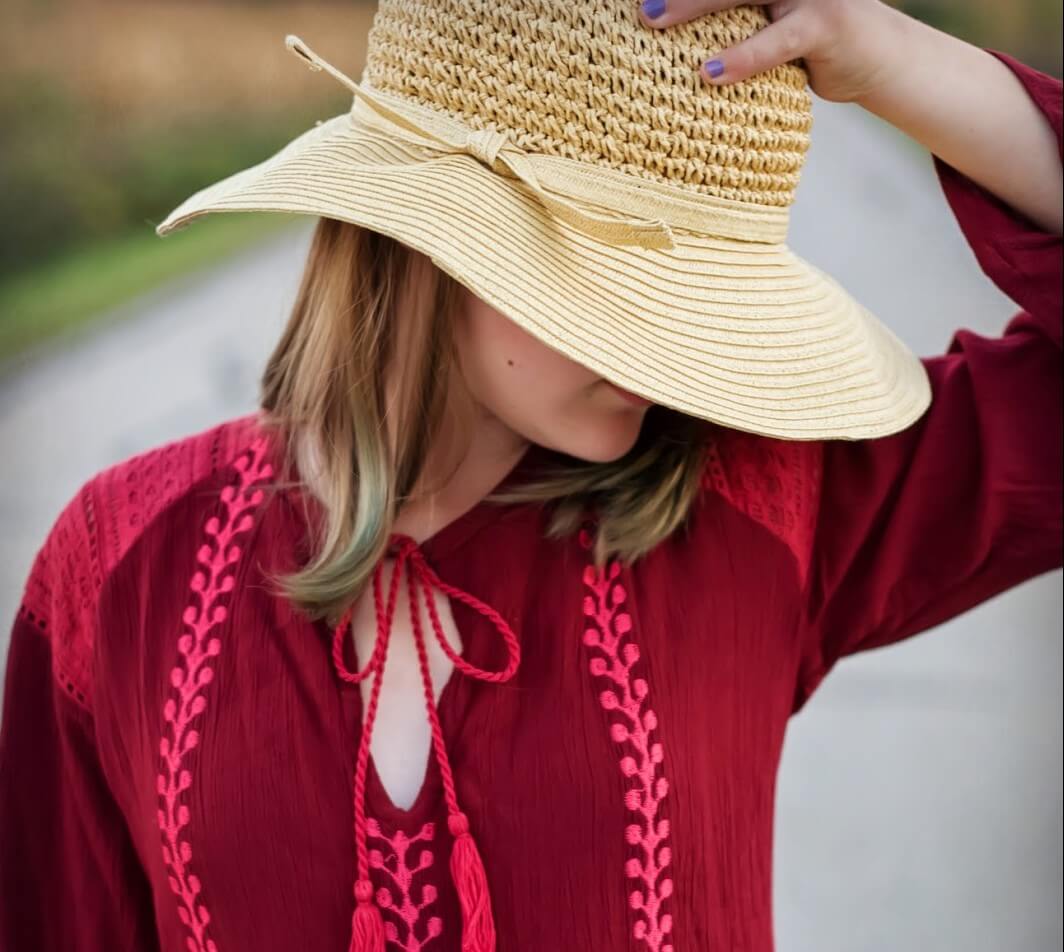 Cranberry Wine Boho Dress & Corn Fields