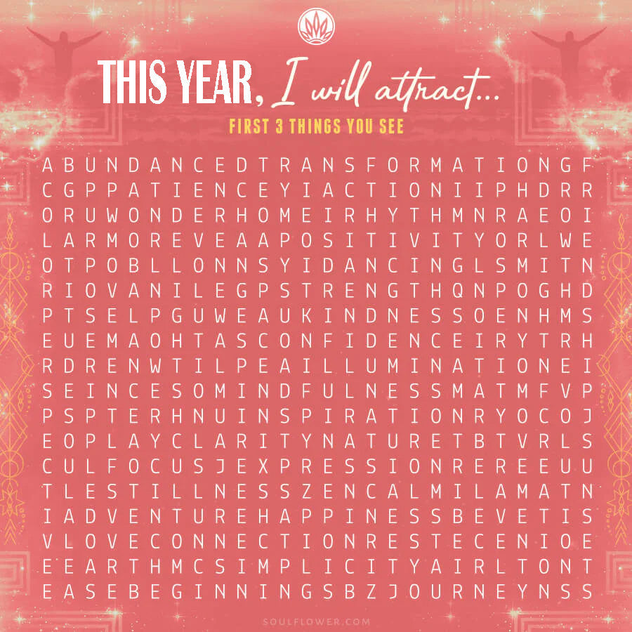 New Year Intention Word Search