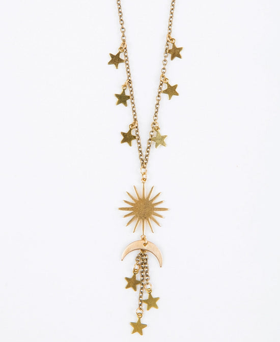 Sun, Moon & Stars Talisman Necklace - Boho Talisman Necklace | Celestial Jewelry | Soul Flower