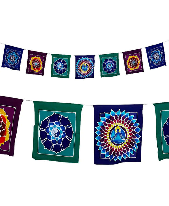 Lotus Flower Prayer Flags - Batik Rainbow Flags | Prayer Flags | Soul Flower