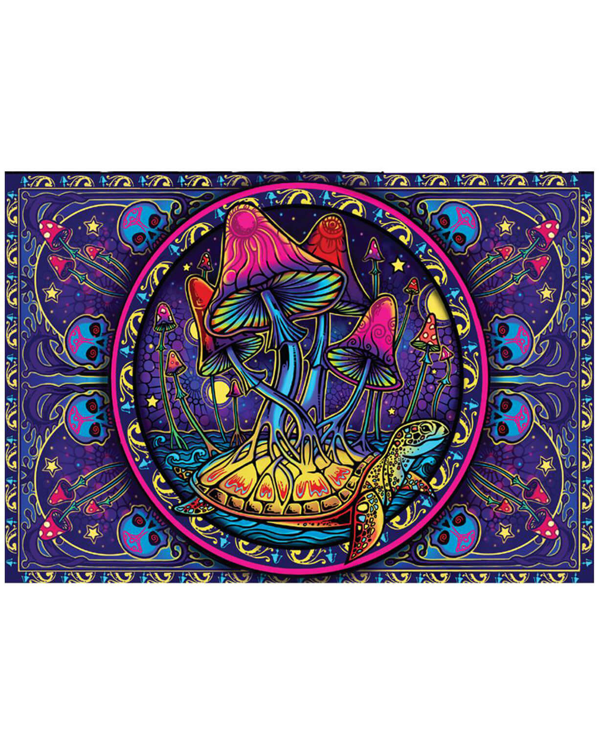 3D Trippy Mushrooms Tapestry-1