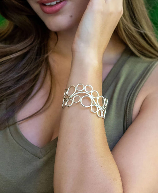 Bubble Up Cuff Bracelet in Silver - Silver Cuff | Boho Bracelets | Soul Flower