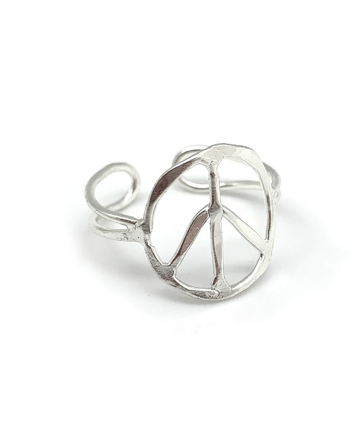 NEW! Peace Sign Adjustable Ring in Silver