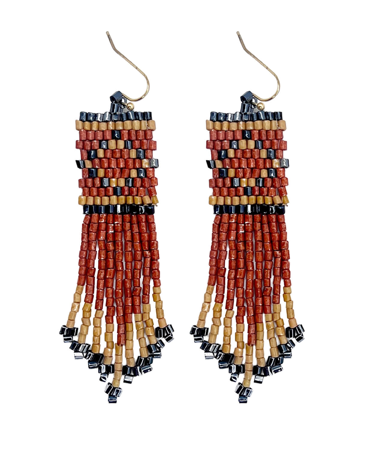 NEW! Sunstone Fringe Earring in Rust