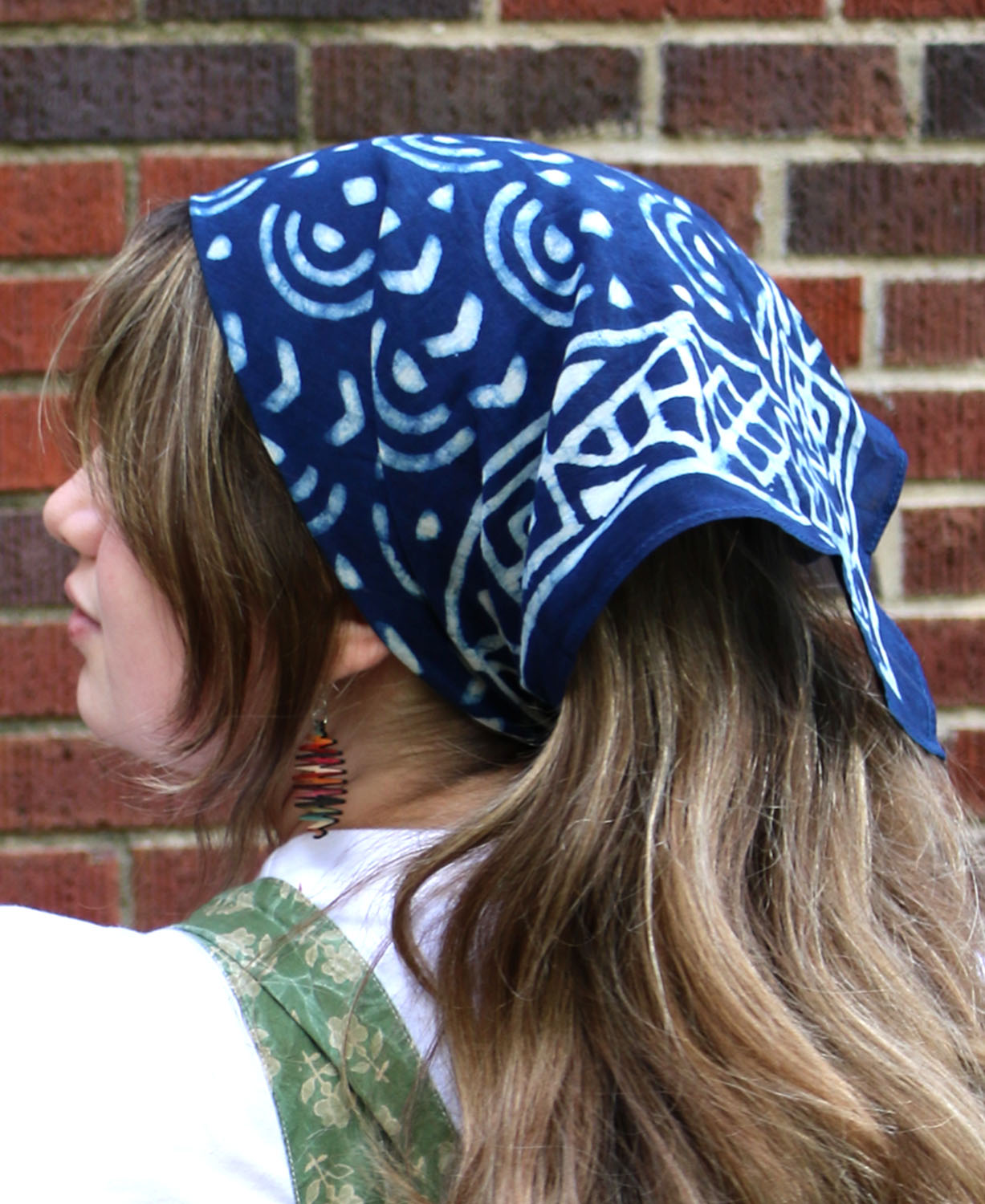 NEW! Indigo & Ink Block Print Bandana