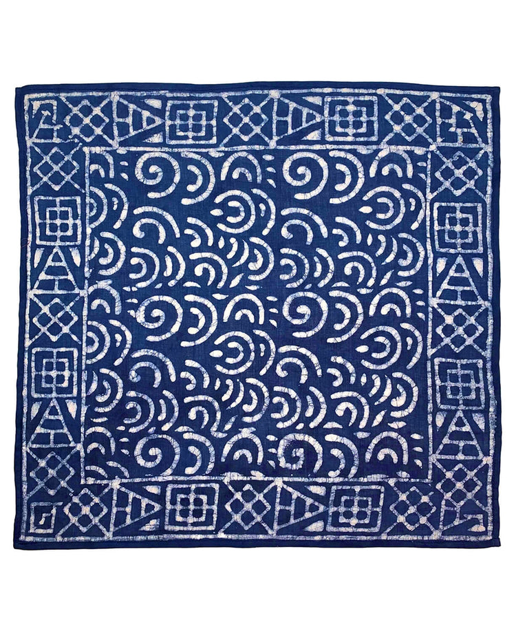 NEW! Indigo & Ink Block Print Bandana - Boho Bandana | Navy Bandana | Soul Flower