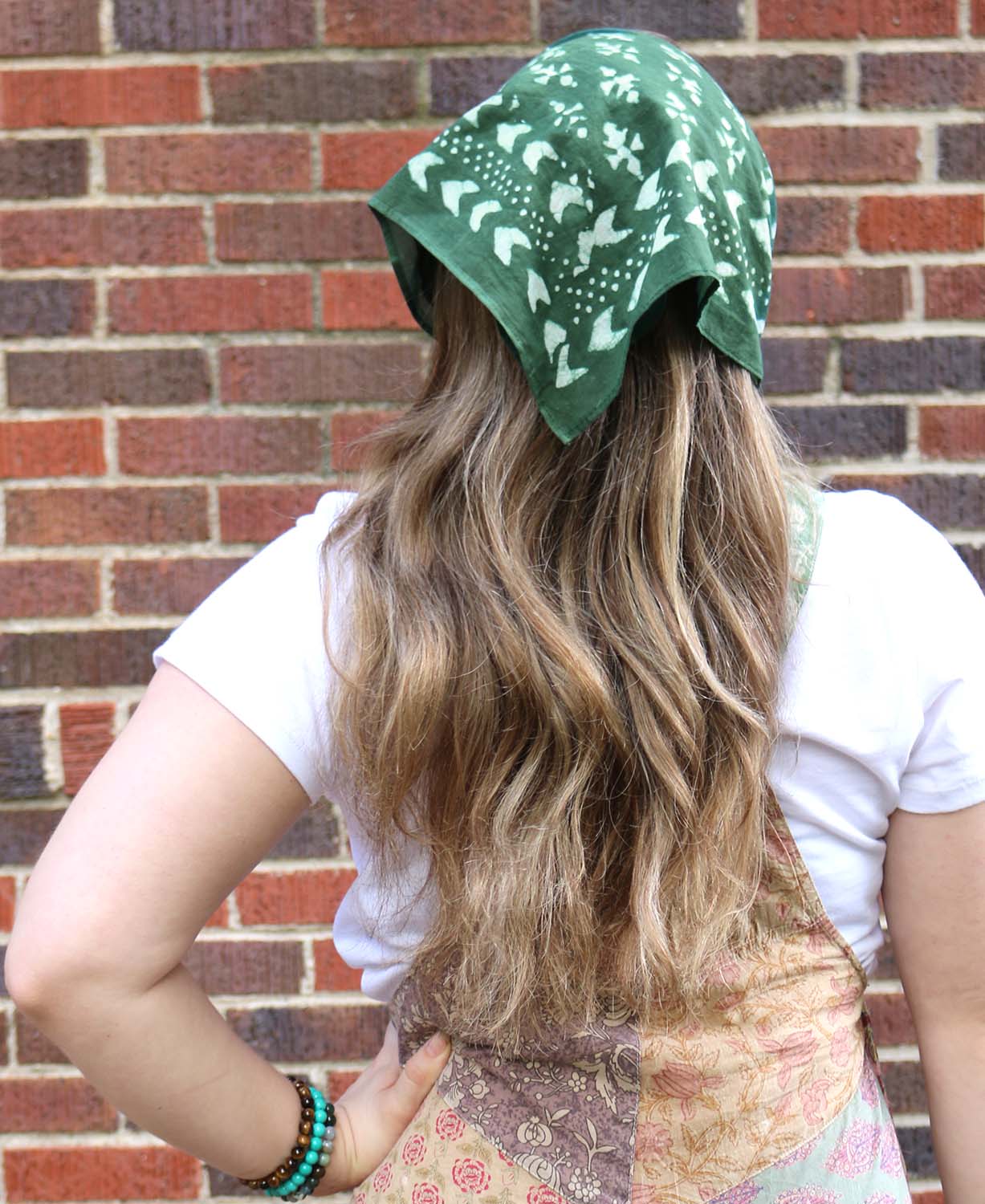Sage & Spirit Block Print Bandana - Sage Green Bandana | Hippie Bandanas | Soul Flower