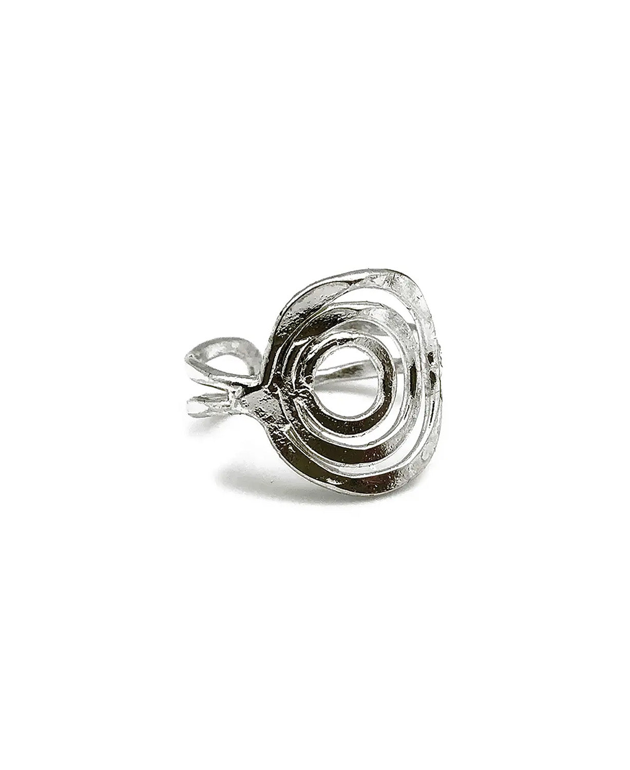 Ripple Circle Ring - Adjustable Silver Boho Ring | Hippie Rings | Soul Flower