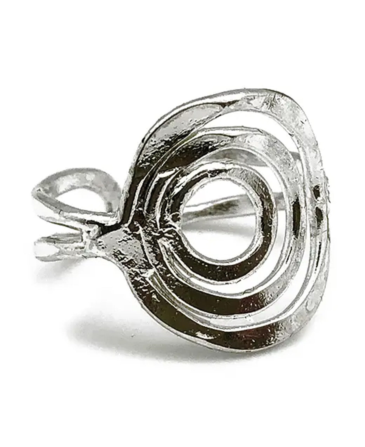 Ripple Circle Ring - Adjustable Silver Boho Ring | Hippie Rings | Soul Flower