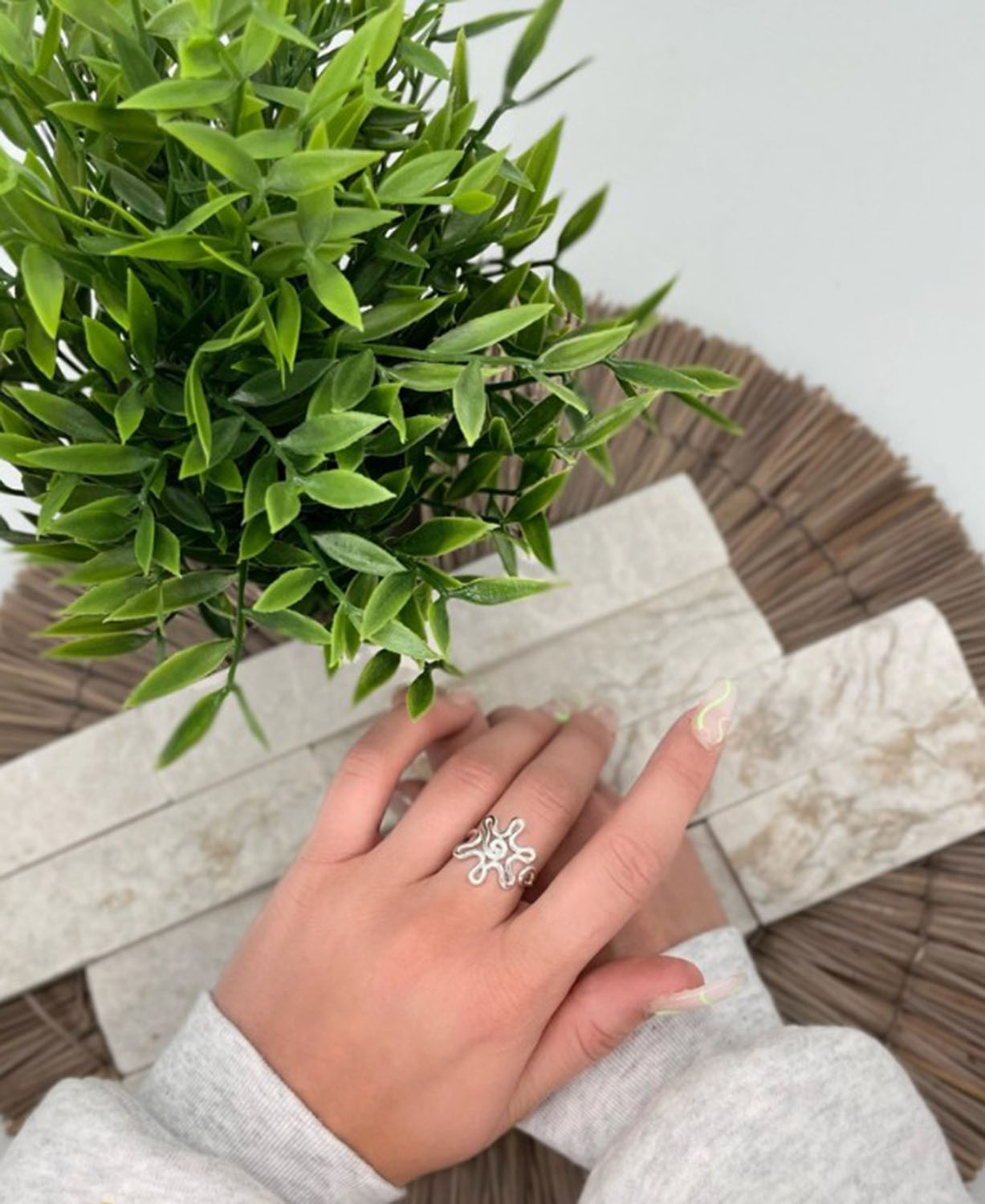 Flower Power Ring - Flower Adjustable Silver Ring | Boho Hippie Jewelry | Soul Flower