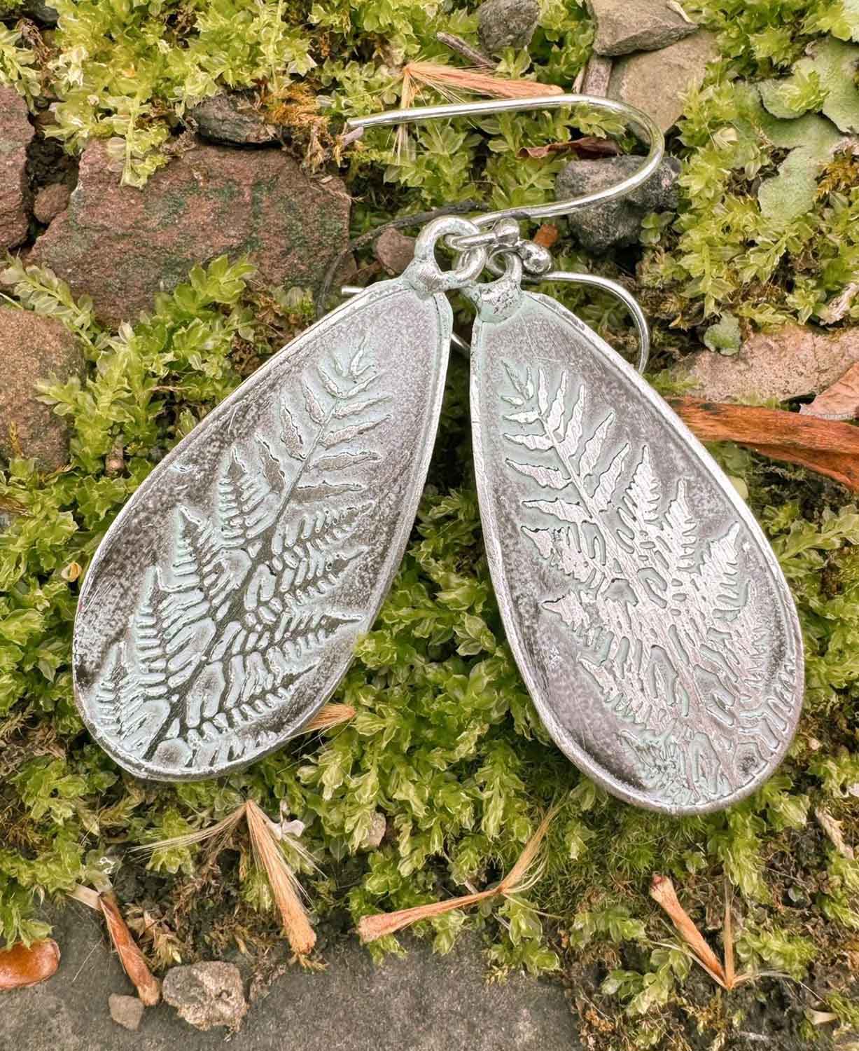 Forest Fern Patina Earrings - Boho Hippie Earrings | Soul Flower