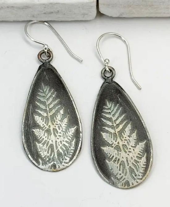 Forest Fern Patina Earrings - Boho Hippie Earrings | Soul Flower