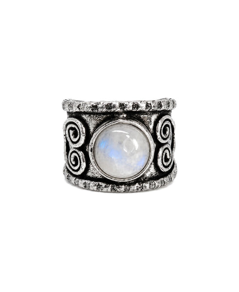 Adjustable Moonstone Ring | Boho Silver Ring | Soul Flower