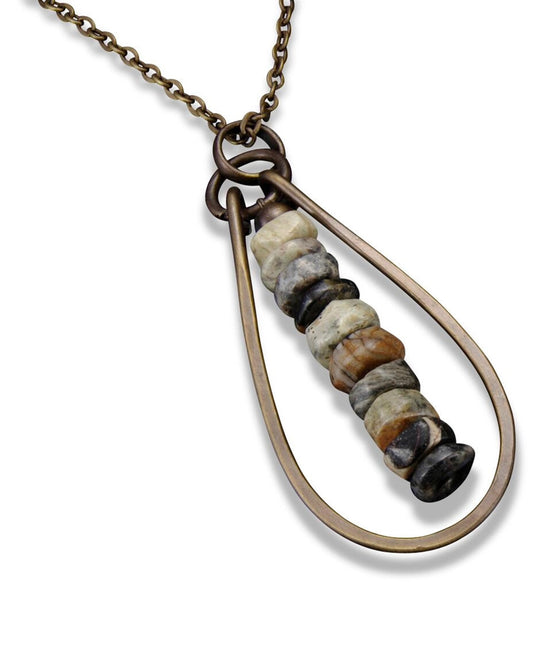 North Shore Stone Necklace - Long Agate Pendant Necklace | Boho Jewelry | Soul Flower