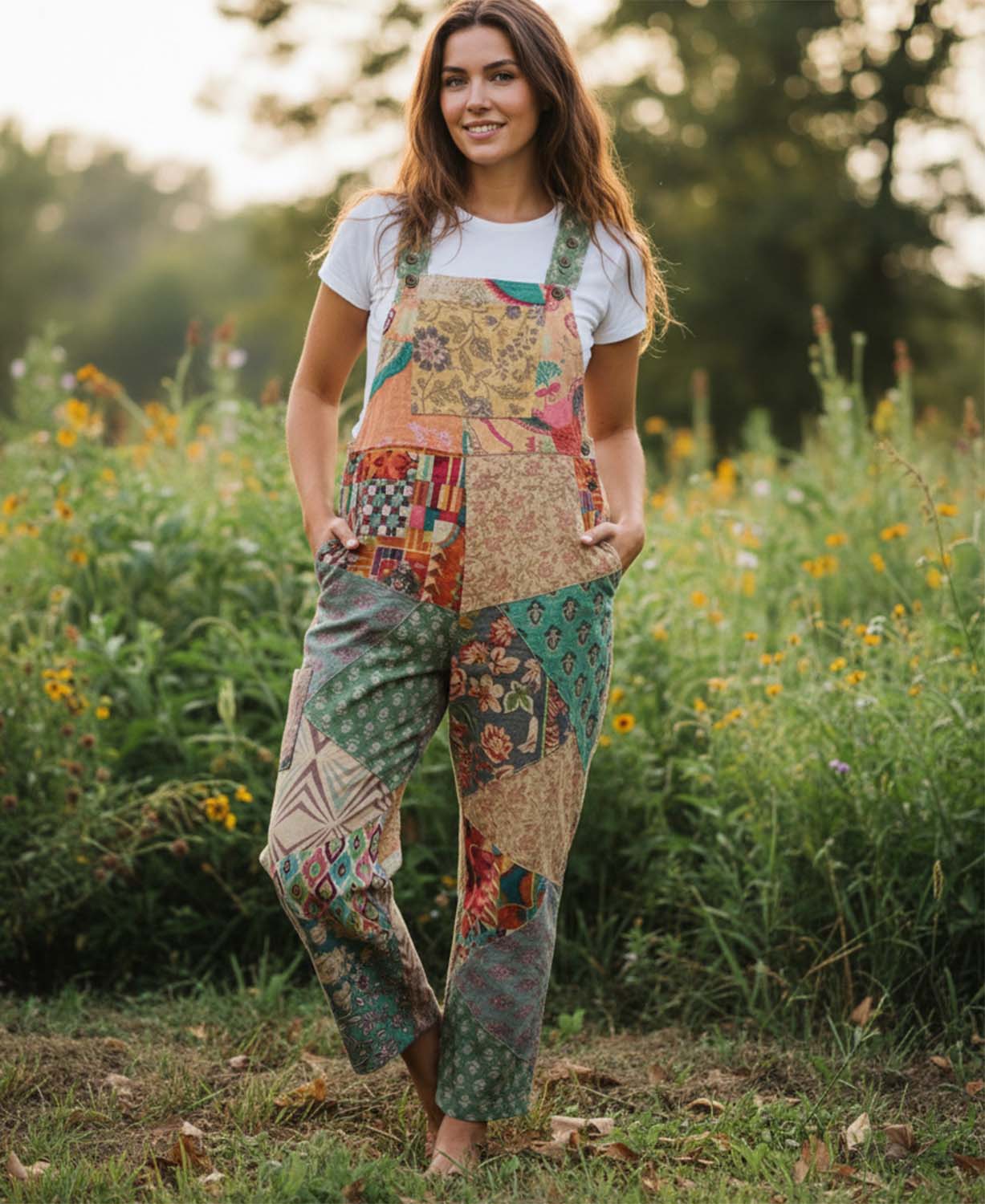Patchy Romper | Hippie Overalls | Soul Flower