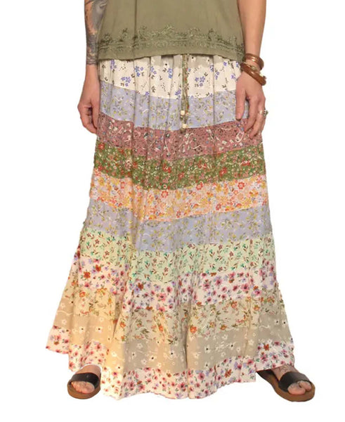 Calico Tier Skirt | Maxi Hippie Skirt | Soul Flower