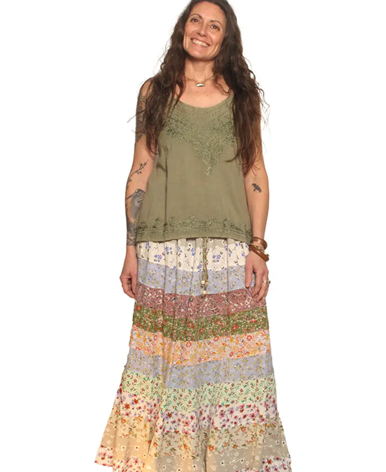 NEW! Tiered Harvest Maxi Skirt