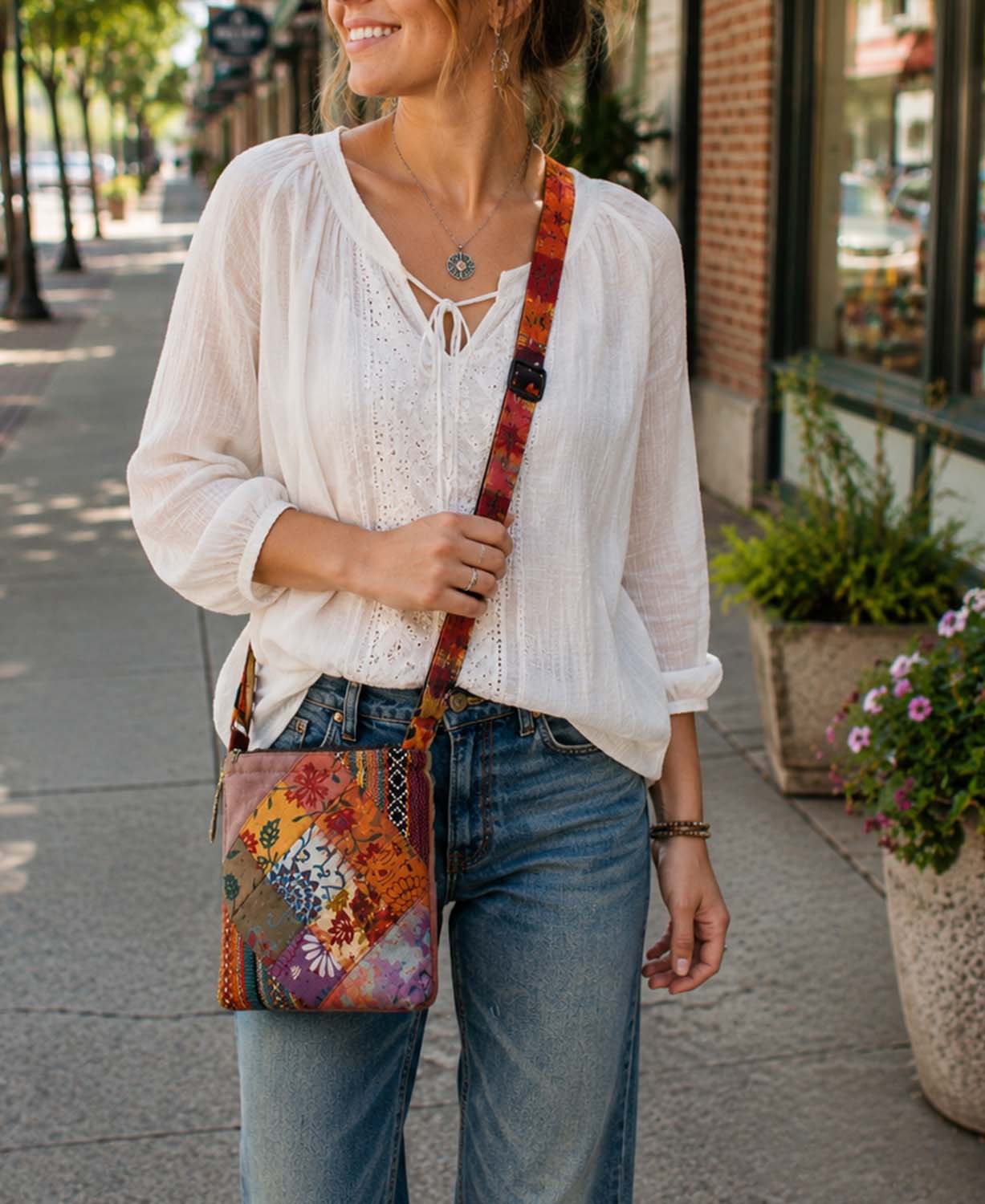 Diamond Trail Crossbody Bag - Boho Patch Purse | Boho Crossbody Bags | Soul Flower