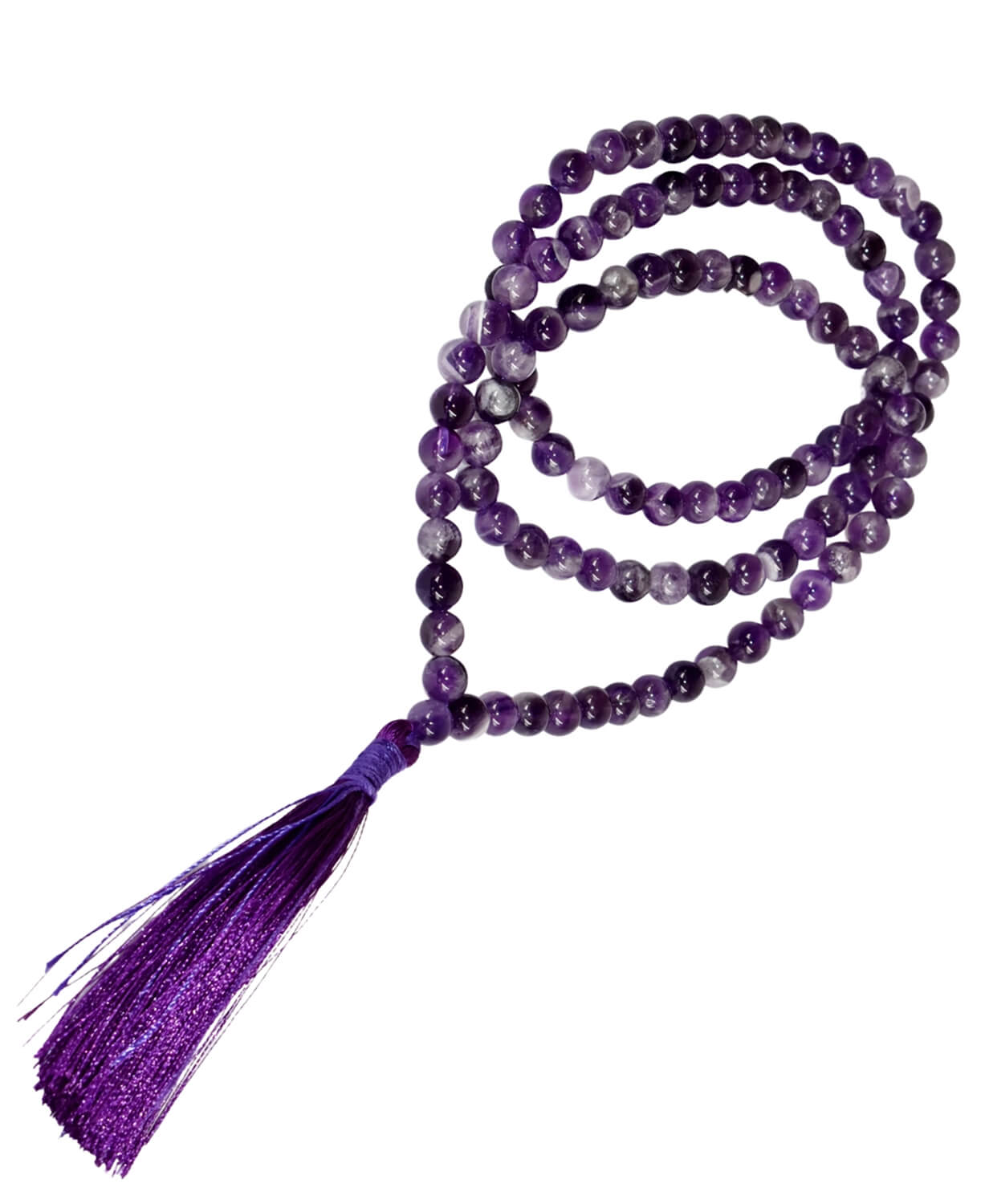 NEW! Amethyst Mala Bead Necklace