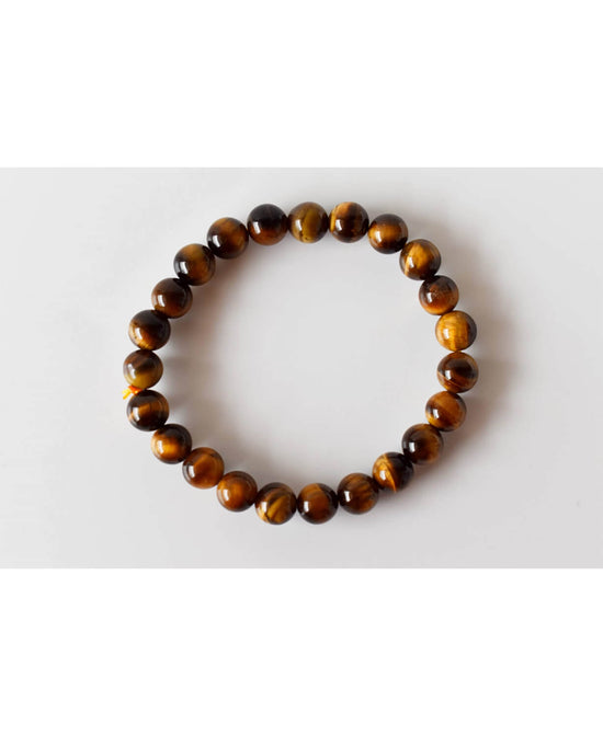 Tiger's Eye Gemstone Bracelet - Tiger Eye Bracelet | Stretchy Boho Beads | Soul Flower