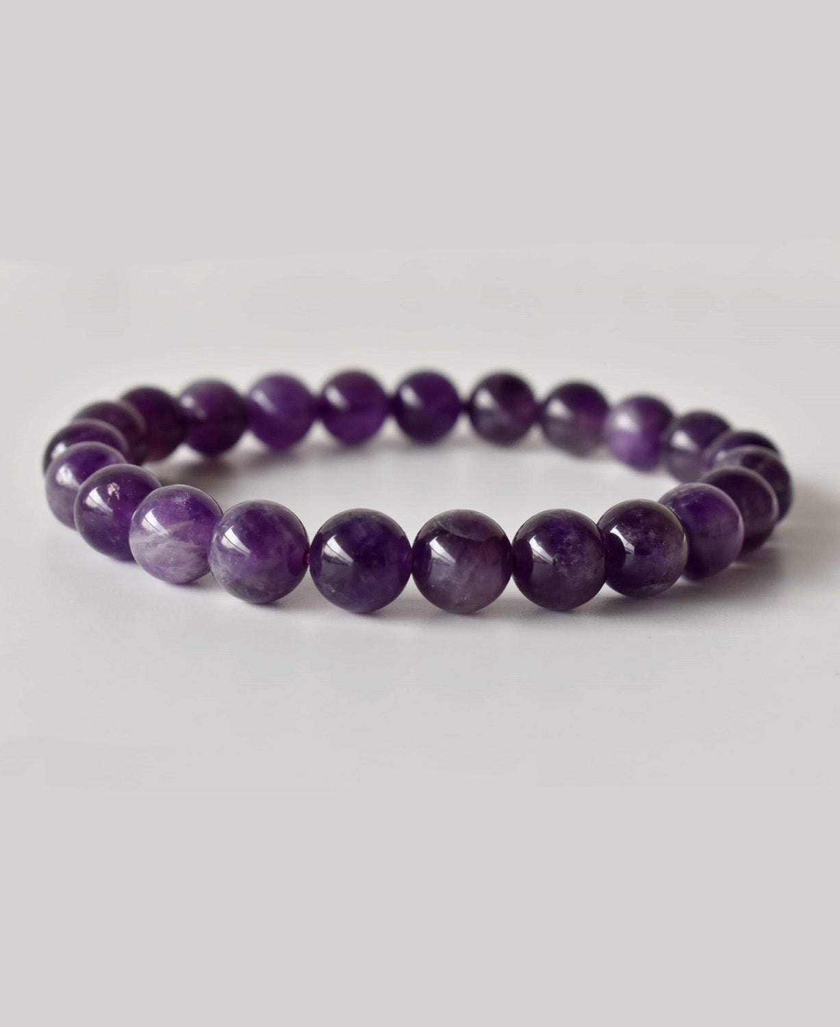 Amethyst Gemstone Bracelet - Amethyst Gemstone Bracelet | 8mm Beads | Boho Crystal Jewelry 1
